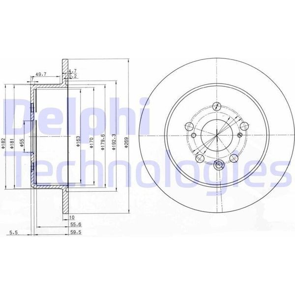 2X Disco Freno Delphi BG3583 Per Toyota Celica (ST20_ AT20_) 64 7Mm 269Mm-image
