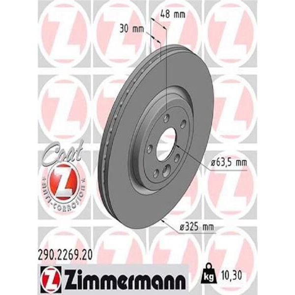 2X Disco Freno Zimmermann 290.2269.20 Per Land Rover Range Rover Velar (L560)-image
