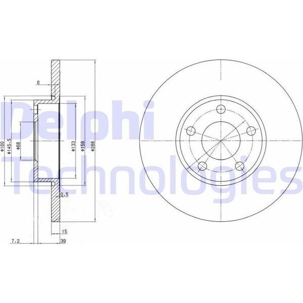 2X Disco Freno Delphi BG2749 Per Audi A4 Sedan (8D2 B5) A4 Avant (8D5 B5)-image