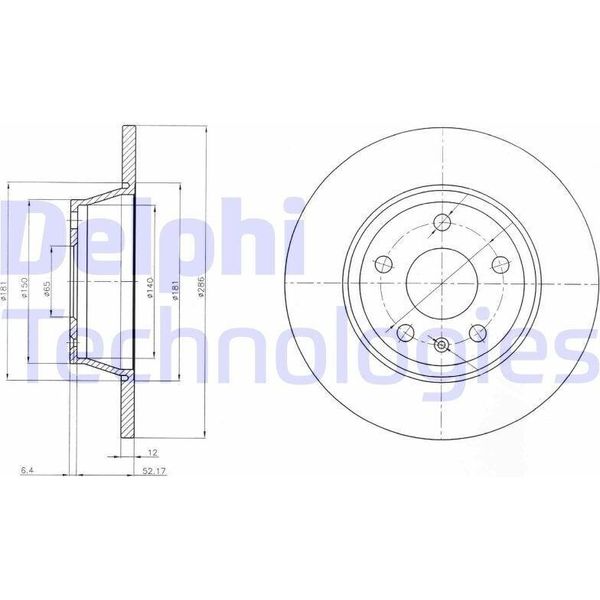 2X Disco Freno Delphi BG4089 Per Audi Tt Coupé (8J3) Tt Roadster (8J9) 68 2Mm-image