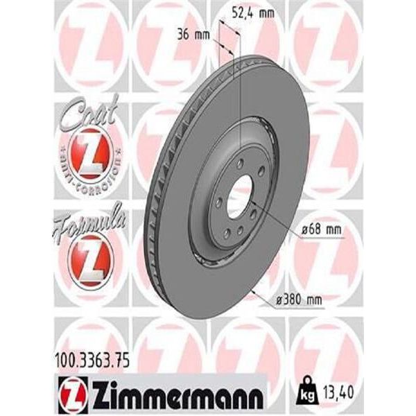 2X Zimmermann Disco Freno 100.3363.75 Per Audi Q5 (8RB) A8 (4H2 4H8 4HC 4HL)-image