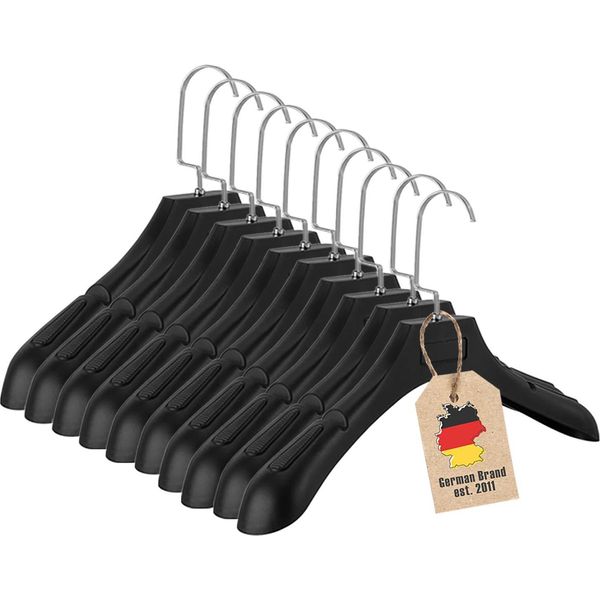 Appendiabiti Intirilife In Nero Universale - 10 Appendiabiti In Plastica Con Superficie Antiscivolo - Appendiabiti Appendiabiti Appendiabiti Appendiabiti Appendiabiti Appendiabiti Giacca-image