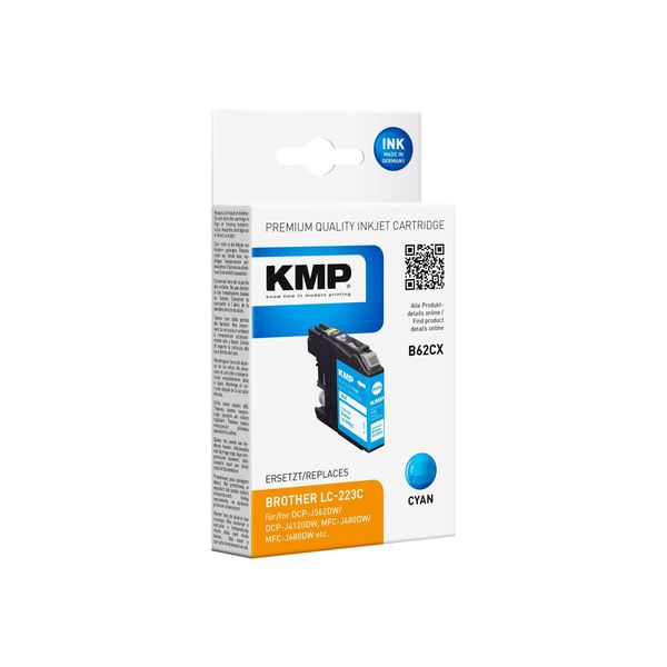 Kmp B62CX - 5,9 Ml - Ciano - Compatibile - Cartuccia D'inchiostro Rigenerata (Alternativo A: Brother LC-223C)-image