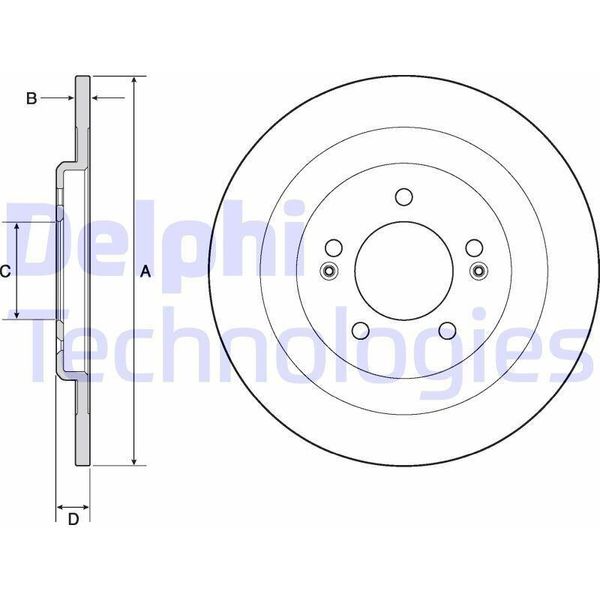 2X Disco Freno Delphi BG4688C Per Hyundai I40 Cw (Vf) I40 (Vf) 24 7Mm 300Mm-image