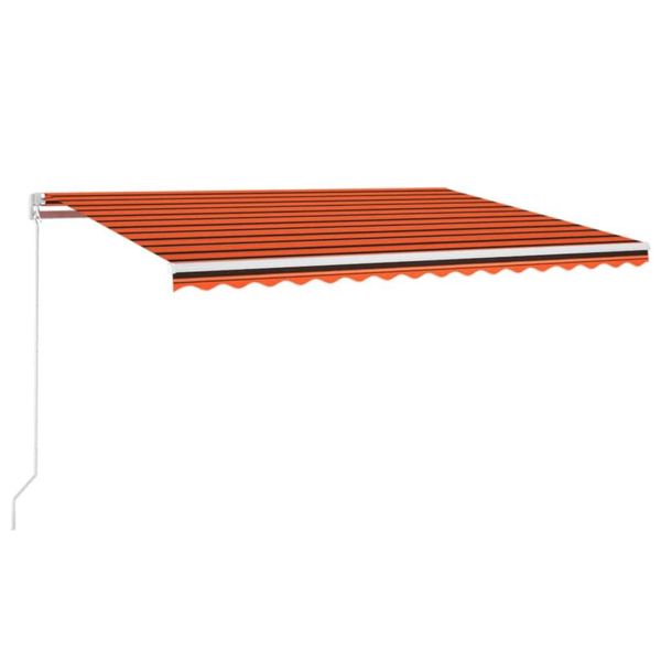 Vidaxl Tenda Automatica Con Led E Sensore Vento 450X300 Arancio/Marrone-image