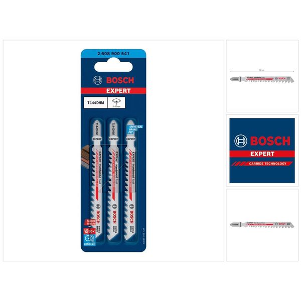 Bosch 2608900541 Bosch Expert Lame Per Seghetto Alternativo T144DHM Legno Duro Veloce 3 Pz-image