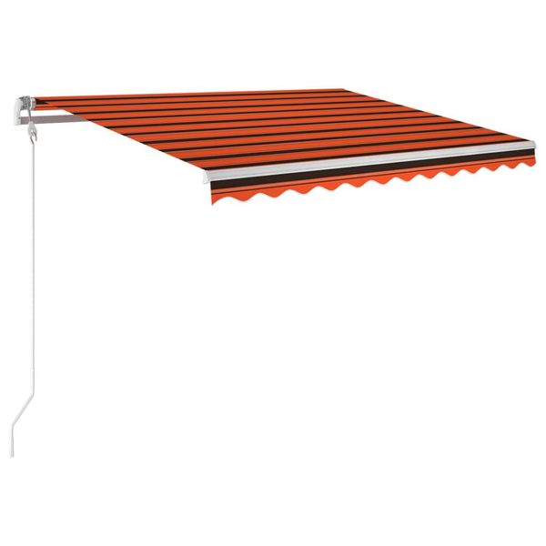 Vidaxl Tenda Da Sole Automatica Con Sensore Di Vento A Led 350X250 Cm Arancio/Marrone-image