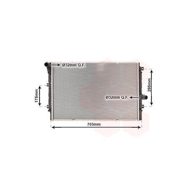 Van Wezel 58012724 Radiatore Acqua Radiatore Motore Per Vw Jetta Iv (162, 163, AV3, AV2) Maggiolino Hatchback (5C1, 5C2) Maggiolino Cabrio (5C7, 5C8)-image
