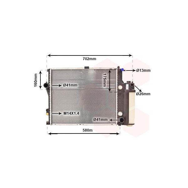 Van Wezel 06012711 Radiatore Acqua Radiatore Motore Per Bmw 5 Berlina (E39) 5 Touring (E39)-image