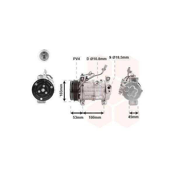 Van Wezel 5201K700 10SRE13C Compressore Climatizzatore Pag 46 R134A Per Suzuki SX4 S-Cross (Jy)-image