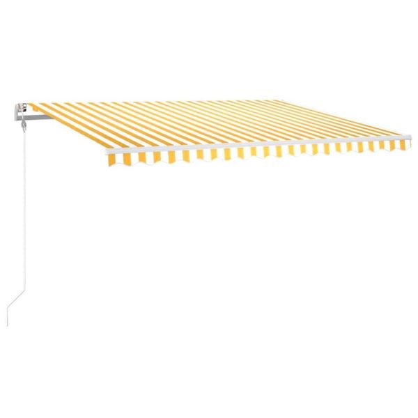 Vidaxl Tenda Automatica Con Led E Sensore Vento 400X300 Cm Giallo/Bianco-image
