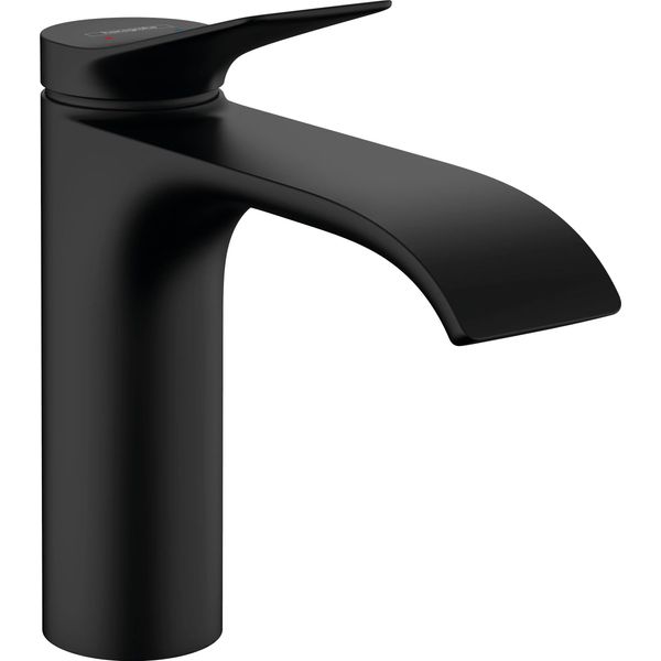 Hansgrohe Vivenis, Miscelatore Monocomando Per Lavabo 110, Set Di Scarico Con Tirante, Nero Opaco-image