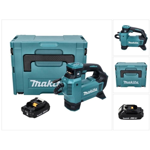 Compressore A Batteria Makita Dmp 181 A1J 18 V 11,1 Bar + 1X Batteria Ricaricabile 2,0 Ah + Makpac - Senza Caricabatterie-image