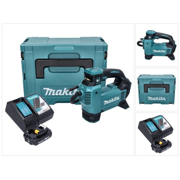 Compressore A Batteria Makita Dmp 181 RA1J 18 V 11,1 Bar + 1X Batteria Ricaricabile 2,0 Ah + Caricabatterie + Makpac-image