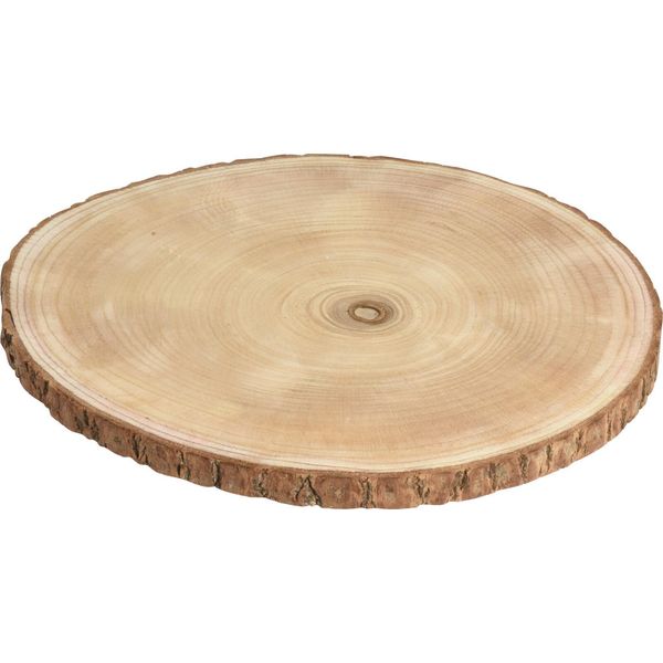 Tagliere Decorativo In Legno Con Corteccia Per Apparecchiare La Tavola E Candele-image