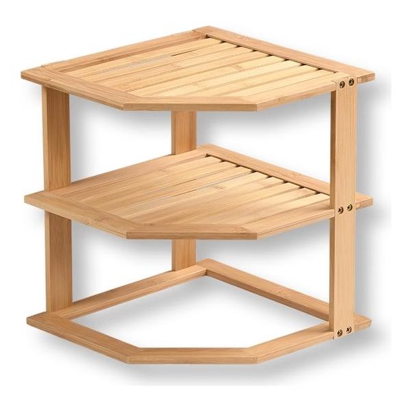 Scaffale Da Cucina Kesper Scaffale Angolare Da Cucina, Bambù, 58804-image