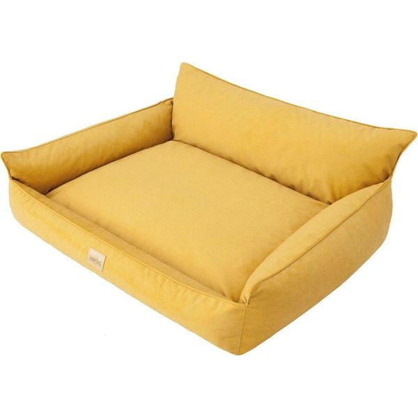 Letto Ortopedico Per Cani Joker Letto Per Cani Divano Letto Cestino Materasso Letto Per Animali Xxxl 132X106 Cm Giallo Velours-image