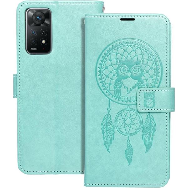 Mezzo Custodia Per Libri Adatta A Xiaomi Redmi Note 11 / 11S Verde Acchiappasogni-image