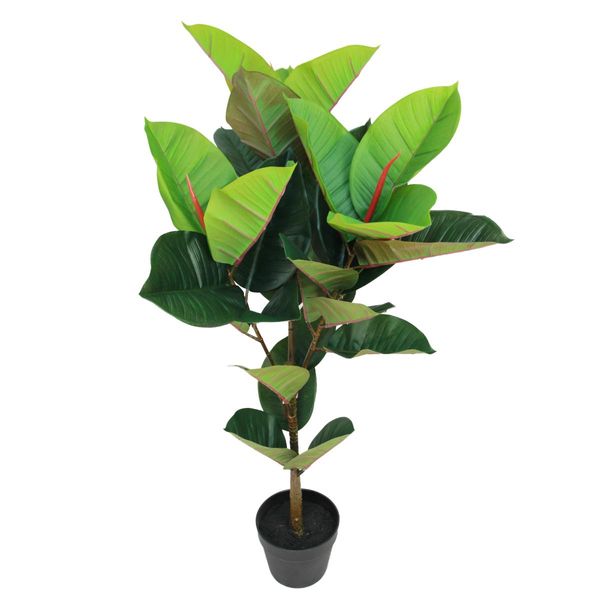 Pianta Artificiale Pianta Decorativa Filodendro Di Gomma Lunghezza Totale 100Cm-image