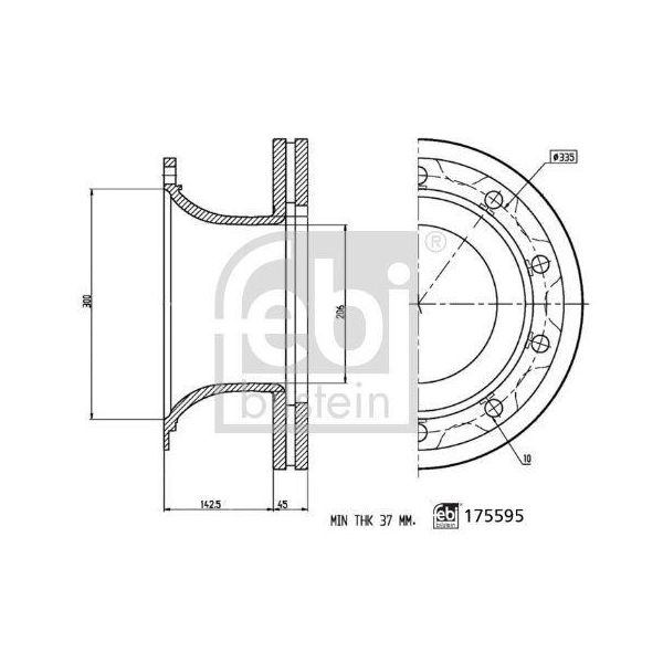 2X Disco Freno Febi Bilstein 175595 Posteriore 187 5Mm 39 0Kg 430Mm-image