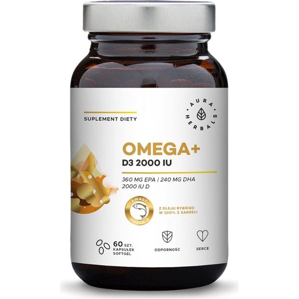 Aura Herbals Omega+ Vitamina D3 2000Iu, Colecalciferolo/ 50 Mcg 60 Capsule BI6383-image