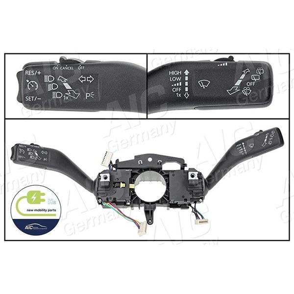 Aic 71733 Interruttore Sul Piantone Dello Sterzo Interruttore Combinato Per Vw Golf Vi (5K1) Golf Plus (5M1, 521) Touran (1T3) Caddy Iii Kombi (2KB, 2KJ, 2CB, 2CJ) Golf Vi Variant-image