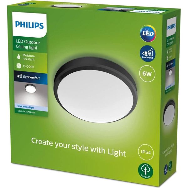 Philips Plafoniera Led Per Esterni Applique Doris Luce Bianca Fredda 6W IP54-image