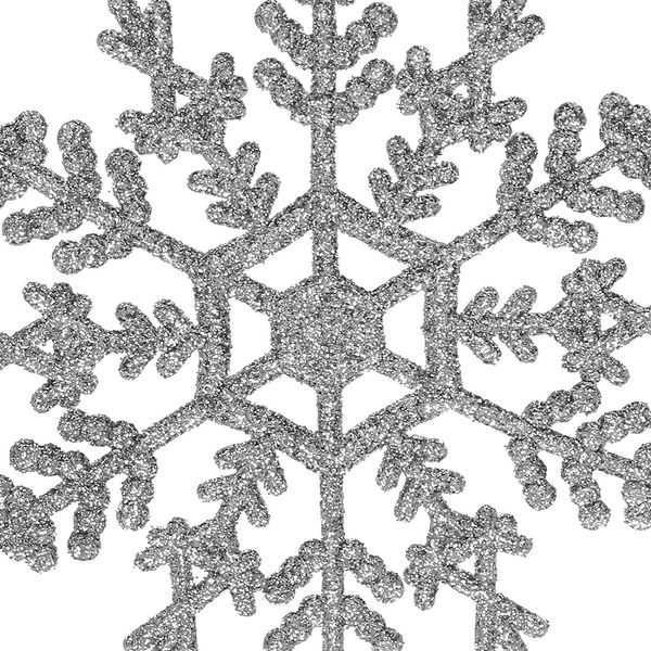 Springos Fiocchi Di Neve Decorativi Con Glitter 3 Pz. Diametro 12 Cm Decorazioni Per Albero Di Natale Color Argento Decorazioni Per Albero Di Natale A Finestra-image