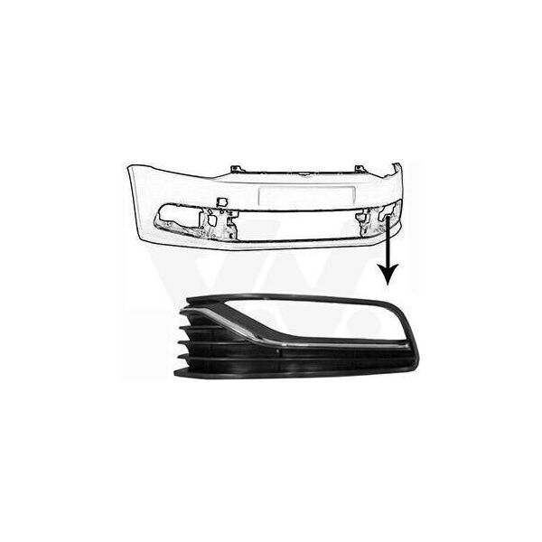 Van Wezel Griglia Di Ventilazione Griglia Paraurti Per Vw Polo Hatchback (6R1, 6C1) Con Fori Per Fendinebbia-image