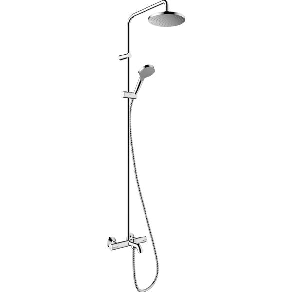 Hansgrohe Vernis Blend SystèMe De Douche 200 1 Jet éConomisant Leau Avec Thermostat De Baignoire Chrome, 26079000, 26079000-image