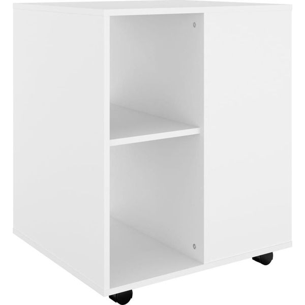Vidaxl Armadio A Rotelle Bianco 60X53X72 Cm Materiale A Base Di Legno-image