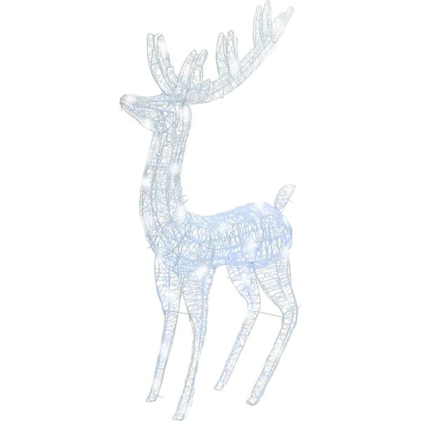 Vidaxl Led Renna Xxl Acrilico Decorazione Natalizia 250 Led 180 Cm Bianco Freddo-image