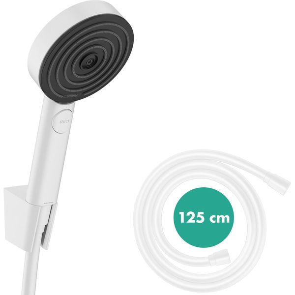 Hansgrohe Pulsify Select S Kit Support De Douche 105, 3Jet Relaxation, Incl. Douchette à Main, Flexible De Douche 1250Mm, 24302700, 24302700-image