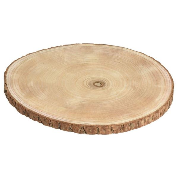 Vassoio Di Servizio A Disco In Legno Vilde, Sottobicchiere Per Piatti Decorativo Con Corteccia 35X2 Cm-image