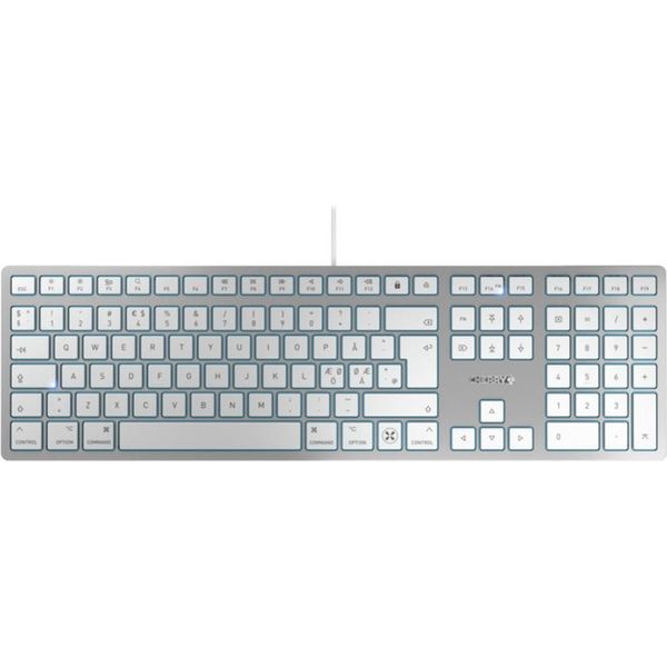 Cherry Kc 6000 Slim - Tastiera - Usb - Nordica - Interruttore A Chiave: Cherry Sx - Argento-image