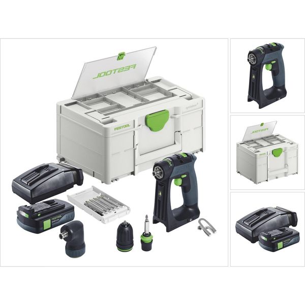 Festool Cxs 18-Basic-Set Trapano Avvitatore A Batteria 18 V 40 Nm Brushless + 1X Batteria Ricaricabile 3,0 Ah + Caricabatterie + Systainer-image
