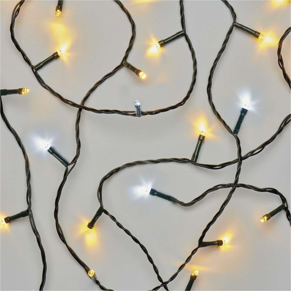 Catena Natalizia Emos Led 18 M Lampeggiante, Per Interni Ed Esterni, Bianco Caldo/Freddo, Timer D4AN03-image