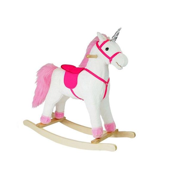 Unicorno A Dondolo Bianco Sonoro In Movimento 74 Cm-image