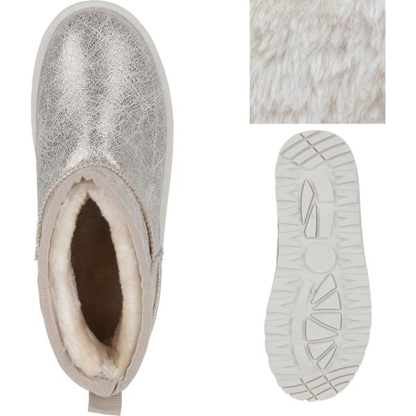 Van Hill Donna Caldo Foderato Piattaforma Stivali Stivaletti Scarpe 840485, Colore: Oro, Taglia: 38-image