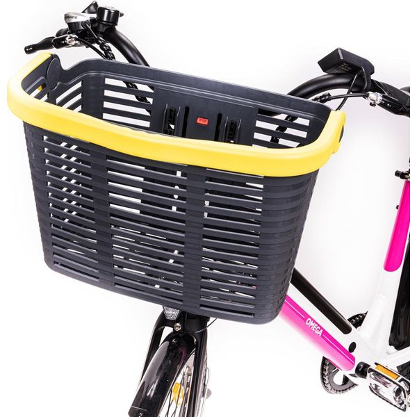 Urban Prime UP-BSK-EBK Cestino E Borsa Per Bicicletta Frontale Cestino Per Biciclette Plastica Nero, Giallo-image