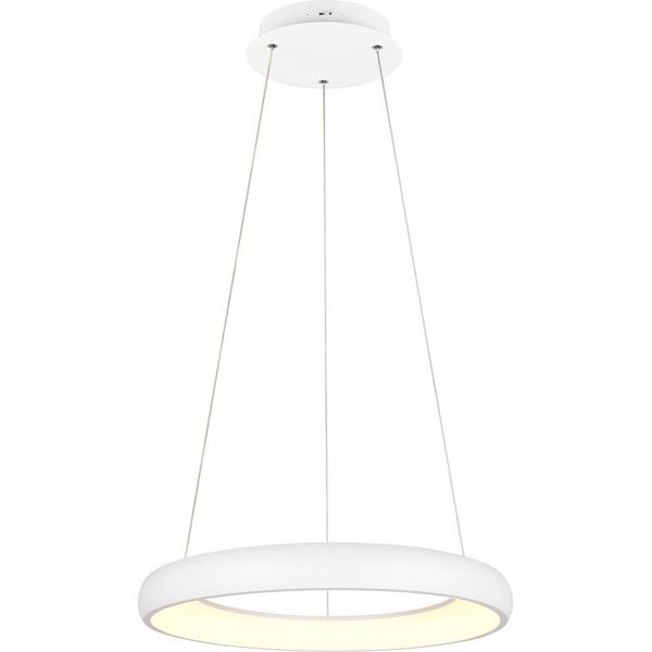 Lampada A Sospensione Moderna Per Soggiorno Anello Bianco Ø62Cm Led Cambia Colore 38W Cardona Trio-image