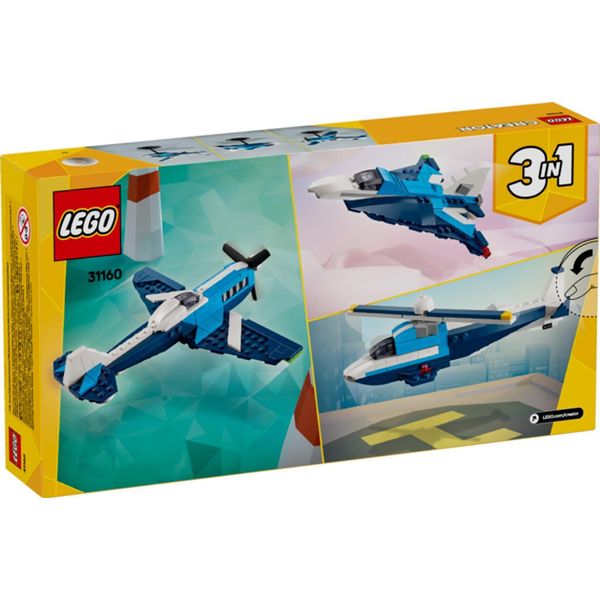 Lego Creator 3In1 Plane: Aeroplano Da Corsa Giocattolo - Trasformabile In Jet O Elicottero - Set Di Costruzione Di Veicoli Per Bambini E Bambine Dai 7 Anni In Su - Idea Regalo Di Compleanno 31160-image