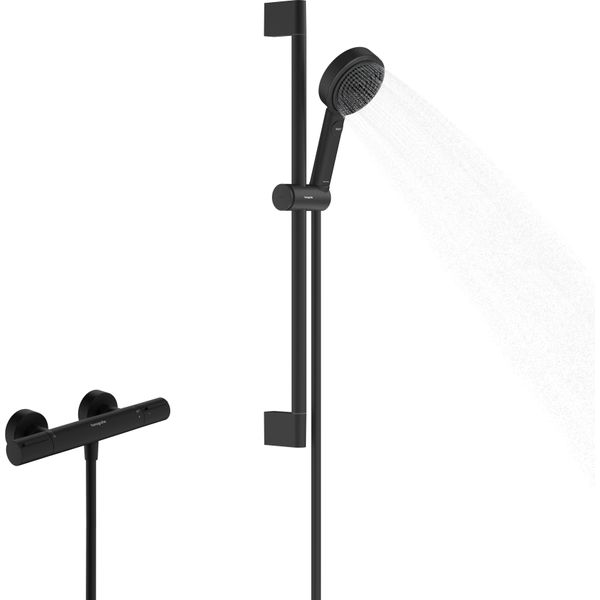 Hansgrohe Pulsify Select S Set De Douche 105, 3Jet Relaxation, éLéMent Ecostat, Ecosmart, Barre De Douche 650Mm, 24272670, 24272670-image