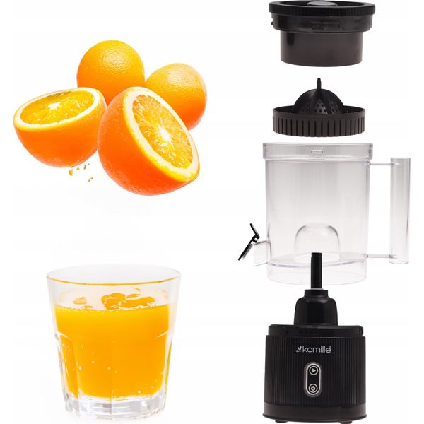 Spremiagrumi Elettrico, Succo E Frutta 80 Watt Wireless Ricaricabile Via Usb Kamille Km-6735-image