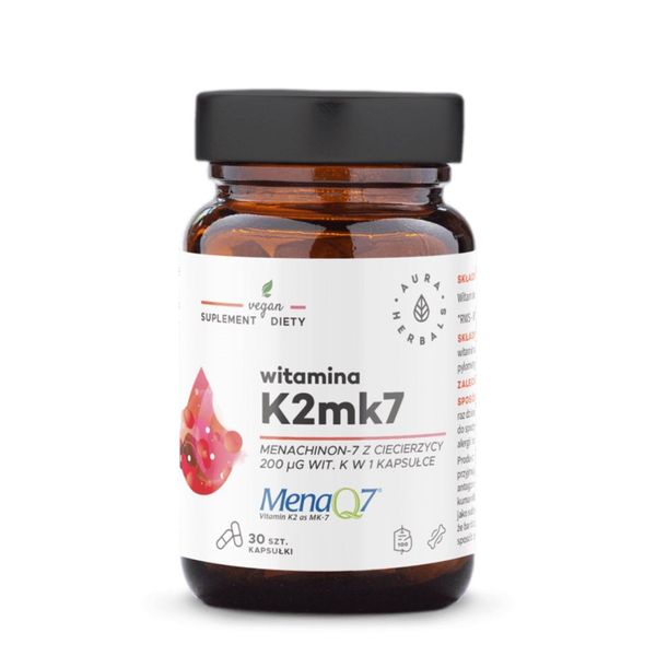 Aura Herbals Vitamina K2 Mk7 200 Mcg 30 Capsule BI8281-image
