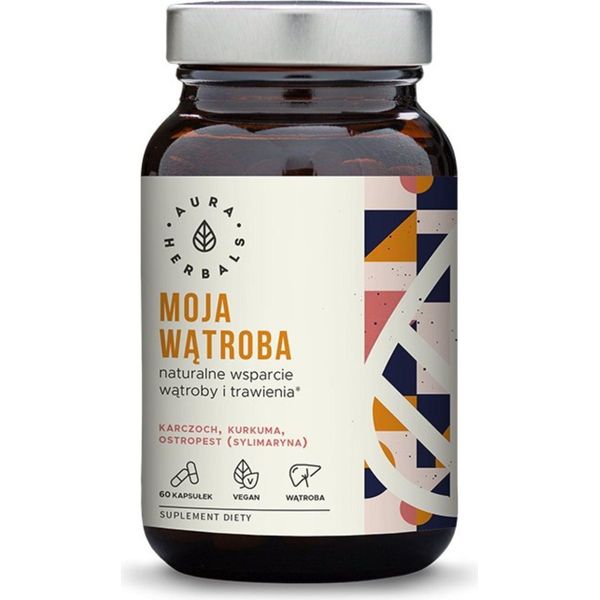 Integratori Alimentari Aura Herbals Moja WąTroba Karczoch Ostropest Kurkuma (60 Caps.) 4542-image