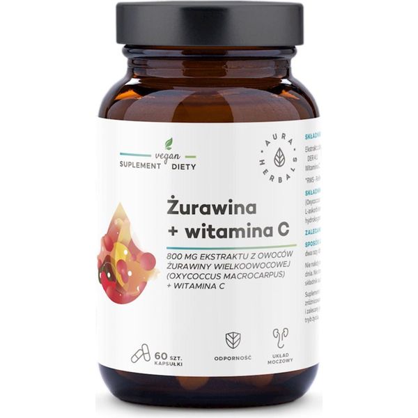 Integratori Alimentari Aura Herbals ŻUrawina 800 Mg I Witamina C 200 Mg (60 Caps.) BI7904-image
