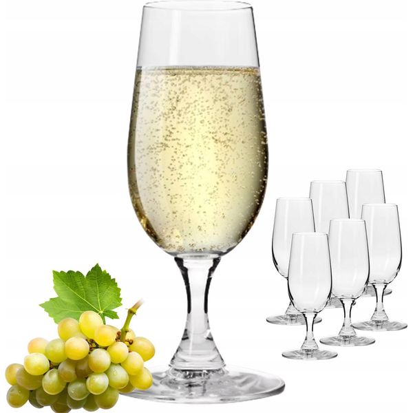 Krosno 6 Bicchieri Da Champagne Prosecco Da 180 Ml, Vetro Di Cristallo, Confezione Regalo-image