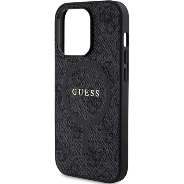 Guess Guhmp14Lg4Gfrk Iphone 14 Pro 6.1 Czarny/Nero Custodia Rigida 4G Collection In Pelle Metallo Logo Magsafe-image