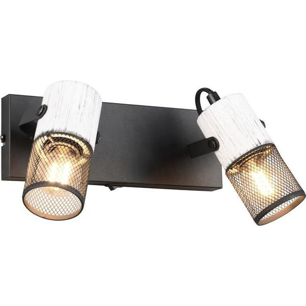 Lampada Da Parete Con Due Faretti E Interruttore Tosh 2Xe14 15W Trio-image